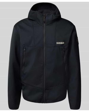 Napapijri Jacke mit Kapuze und Reißverschlusstaschen Modell 'BIOIS' - Blau