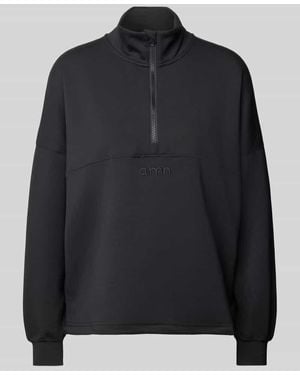 Aim'n Sweatshirt mit Label-Stitching - Schwarz