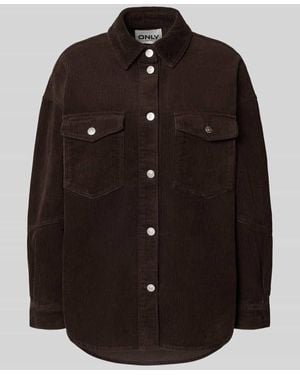 ONLY Loose Fit Hemdjacke aus reiner Baumwolle Modell 'TIGGY' - Schwarz