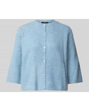 Zero Regular Fit Cardigan mit Woll-Alpaka-Anteil - Blau