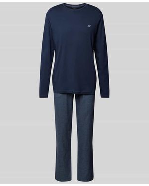 Emporio Armani Pyjama Mit Label-Detail - Blau