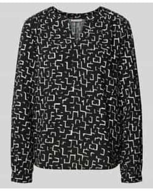 Street One Blouseshirt Met V-hals - Zwart