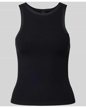 Stefanel Tanktop Mit Geripptem Rundhalsausschnitt - Schwarz