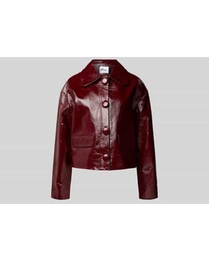 Self-Portrait Jacke in Leder-Optik - Rot