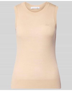 Lacoste Slim Fit Pullunder aus reiner Wolle - Natur