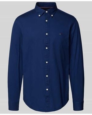 Tommy Hilfiger Slim Fit Freizeithemd aus Baumwoll-Mix - Blau