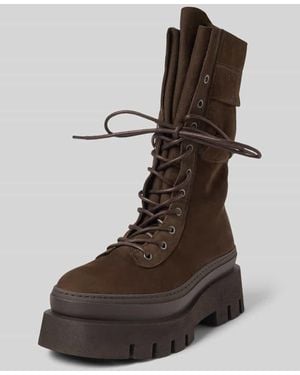 COPENHAGEN Lederboots mit Plateausohle - Braun