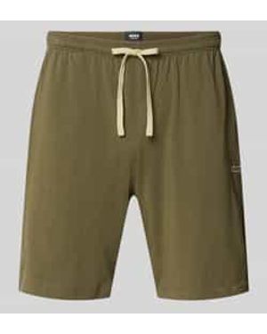 BOSS Regular Fit Sweatshorts Van Katoenmix Model 'Mix&Match' - Groen
