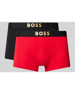 BOSS Trunks mit Label-Print im 2er-Pack - Rot