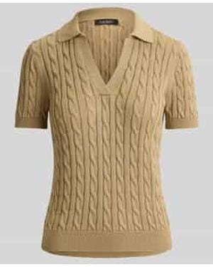 Ralph Lauren Regular Fit Poloshirt Van Geweven Katoenmix - Naturel