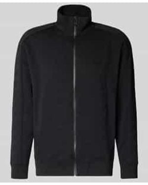 BOSS Regular Fit Trainingsjack Met Structuurmotief, Model 'Mirror' - Zwart