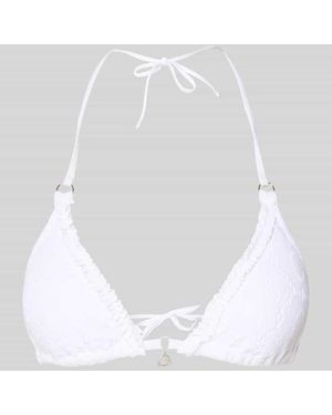 Banana Moon Bikini-Oberteil mit Allover-Crochet-Optik Modell 'Crico' - Weiß
