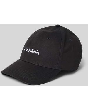Calvin Klein Base Cap mit Logo-Stitching Modell 'Baseball' - Schwarz