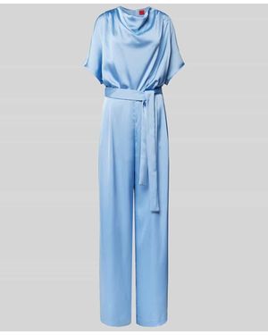 HUGO Regular Fit Jumpsuit Aus Satin Modell 'Kasmina' - Blau
