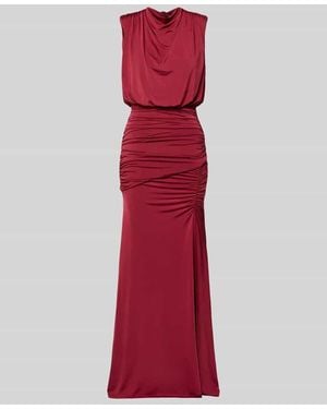 Lipsy Abendkleid mit Drapierungen und Wasserfall-Ausschnitt - Rot