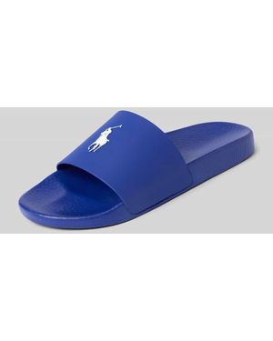 Polo Ralph Lauren Slides mit Logo-Print - Blau
