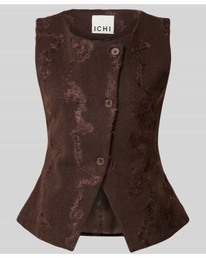 Ichi Weste mit Rundhalsausschnitt Modell 'JURLIE' - Braun