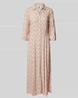 Soya Concept Midi-jurk Met Knoopsluiting - Naturel