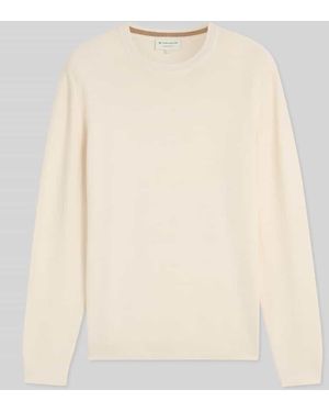Tom Tailor Regular Fit Pullover mit Crew Neck Kragen - Natur
