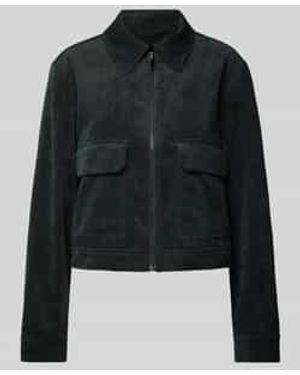 Opus Jack Met Platte Kraag - Zwart