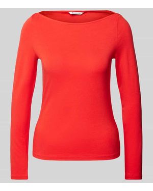 Tom Tailor Regular Fit Langarmshirt Aus Baumwoll-Mix - Rot