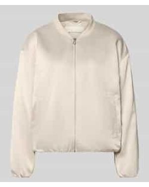 Tom Tailor Regular Fit Blouson Met College-Look Polokraag - Naturel