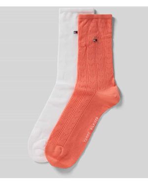 Tommy Hilfiger Socken aus Lyocell-Mix im 2er-Pack - Orange