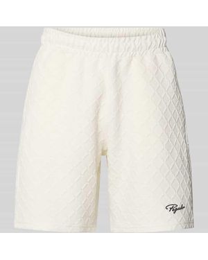 PEGADOR Relaxed Fit Shorts mit Strukturmuster Modell 'Jovren' - Weiß