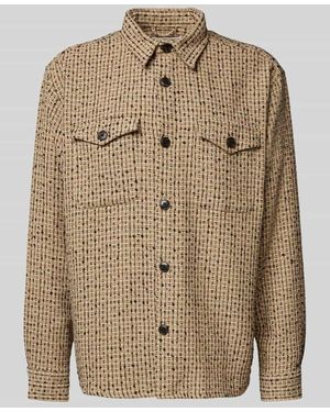 SELECTED Overshirt Mit Strukturmuster Modell 'Boxy-Masonboucle' - Braun
