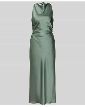 hey kyla Knielanges Cocktailkleid aus Satin - Grün