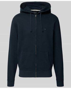 Superdry Regular Fit Sweatjacke aus Baumwoll-Mix mit Label-Detail - Blau