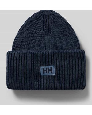 Helly Hansen Beanie in Strick-Optik mit Logo-Patch - Blau