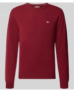 GANT Regular Fit Pullover aus reiner Wolle - Rot