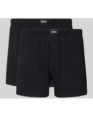 BOSS Boxershorts aus Baumwoll-Mix im 2er-Pack - Schwarz