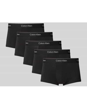 Calvin Klein Trunks mit elastischem Label-Bund im 5er-Pack - Schwarz