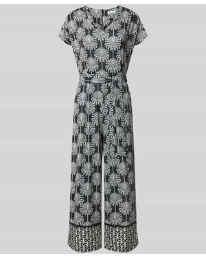 MORE&MORE Jumpsuit mit floralem Allover-Print - Grau