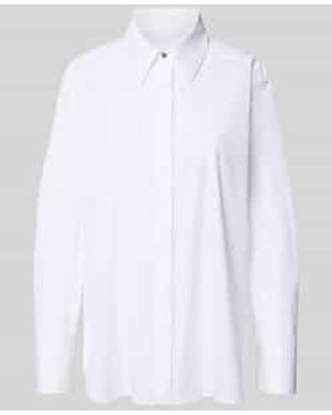 Marc Cain Overhemdblouse Met Blinde Knoopsluiting - Wit