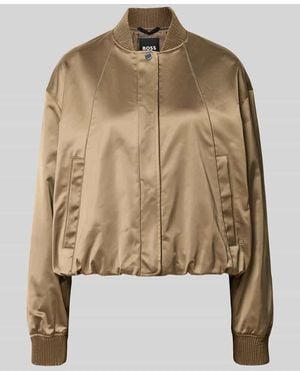 BOSS Regular Fit Blouson mit Leistentaschen Modell 'Petticali' - Natur