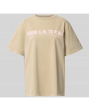 Oh April T-Shirt mit Rundhalsausschnitt Modell 'AM to PM' - Natur