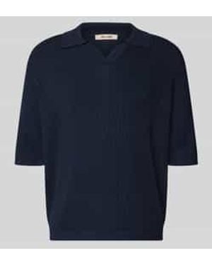 Only & Sons Relaxed Fit Poloshirt Van Viscosemix Model 'Flint' - Blauw