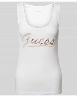 Guess Tanktop Mit Strasssteinbesatz - Weiß
