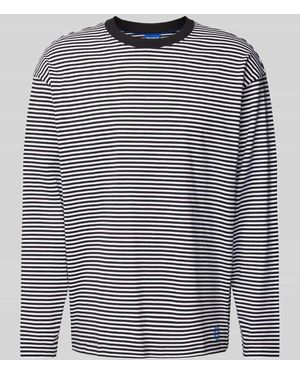 HUGO Longsleeve Mit Logo-Stitching - Blau