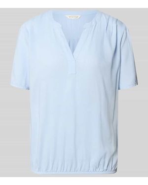Tom Tailor Regular Fit Bluse aus reiner Viskose - Blau
