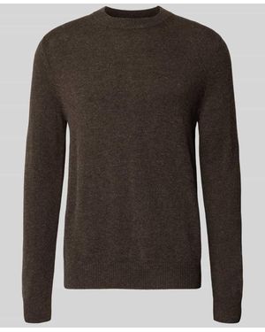 Samsøe & Samsøe Regular Fit Strickpullover aus reiner Wolle Modell 'ISAK' - Braun