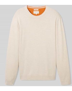 Tom Tailor Regular Fit Pullover aus reiner Baumwolle - Natur