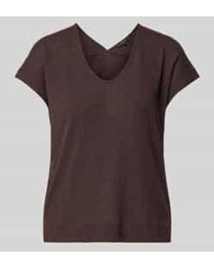Opus T-Shirt Van Viscosemix Met V-Hals Model 'Sirukus' - Bruin