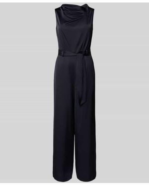 Comma, Jumpsuit aus Satin im ärmellosen Design - Blau