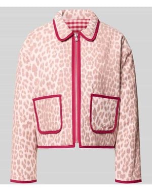 Oh April Jacke mit Eingrifftaschen und Logo-Stitching - Pink