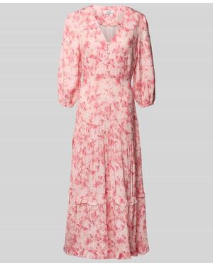 Mbym Midikleid mit V-Ausschnitt Modell 'Shanaya' - Pink
