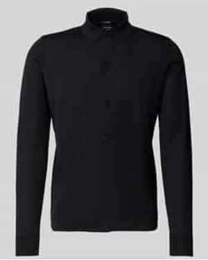 Strellson Regular Fit Gebreid Jack Van Zuivere Scheerwol, Model 'Marek' - Zwart